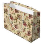 Weihnachtsfeiertage, Heilige und Verzierte Texte Große Geschenktüte (Rückseite Schrägansicht)