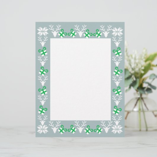 Weihnachtsfeiertage Hirsche und Geschenke Briefkop (Stehend Vorderseite)