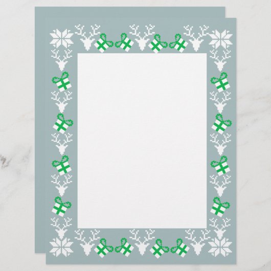 Weihnachtsfeiertage Hirsche und Geschenke Briefkop (Vorne/Hinten)