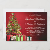 Weihnachtsfeiertage Hochzeit des Roten Weihnachtsb Einladung (Vorderseite)