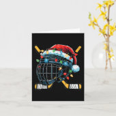 Weihnachtsfeiertage Hockey Helm Weihnachtsjunge Ug Karte (Gelbe Blume)