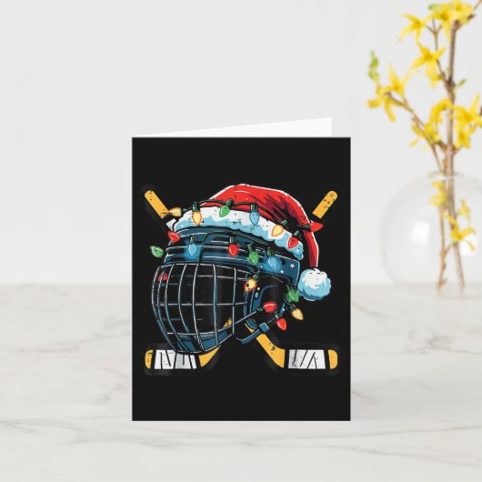 Weihnachtsfeiertage Hockey Helm Weihnachtsjunge Ug Karte (Gelbe Blume)
