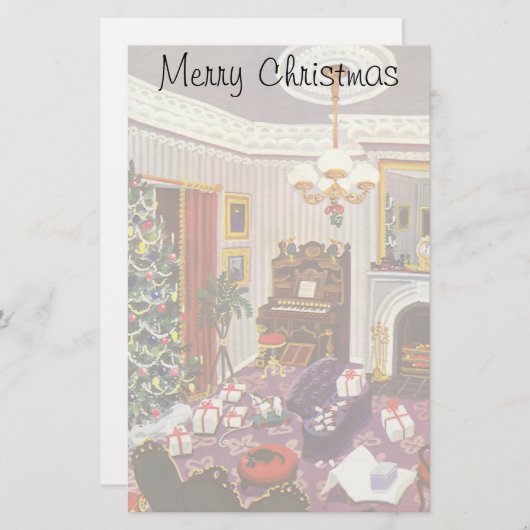 Weihnachtsfeiertage im Wohnzimmer Briefpapier (Vorne/Hinten)