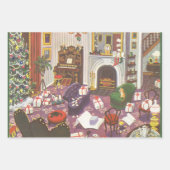 Weihnachtsfeiertage im Wohnzimmer Geschenkpapier Set (Vorderseite 3)