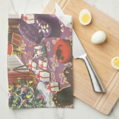 Weihnachtsfeiertage im Wohnzimmer Geschirrtuch (Viertel Falte)