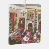 Weihnachtsfeiertage im Wohnzimmer Keramikornament (Rechts)