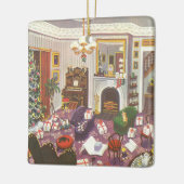 Weihnachtsfeiertage im Wohnzimmer Keramikornament (Links)