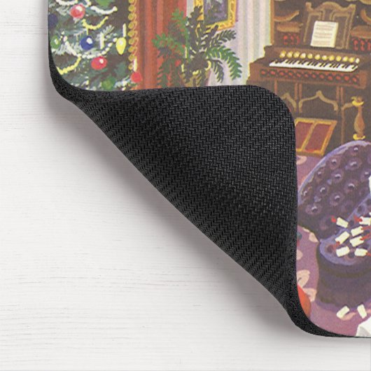 Weihnachtsfeiertage im Wohnzimmer Mousepad (Ecke)