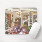 Weihnachtsfeiertage im Wohnzimmer Mousepad (Mit Mouse)