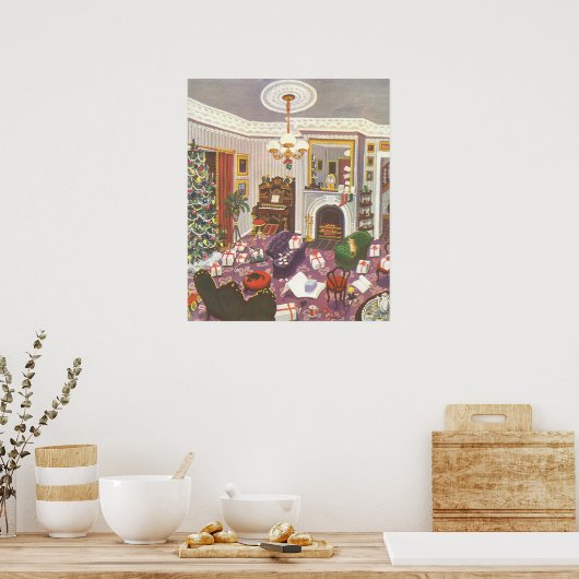 Weihnachtsfeiertage im Wohnzimmer Poster (Küche)