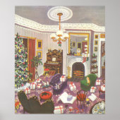 Weihnachtsfeiertage im Wohnzimmer Poster (Vorne)