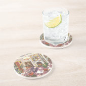 Weihnachtsfeiertage im Wohnzimmer Sandstein Untersetzer (Seite)