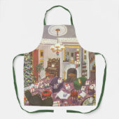 Weihnachtsfeiertage im Wohnzimmer Schürze (Vorderseite)
