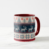 Weihnachtsfeiertage Imitate Strick Muster Nordic T Tasse (VorderseiteRechts)