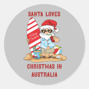 Weihnachtsfeiertage in Australien Weihnachten-Aufk Runder Aufkleber