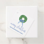 Weihnachtsfeiertage in Blue Wreath Geschenkanhänger (Beispiel)