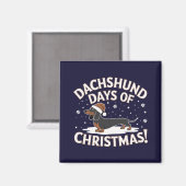 Weihnachtsfeiertage in der Dackel! Magnet (Vorderseite/Rückseite)