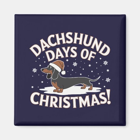 Weihnachtsfeiertage in der Dackel! Magnet (Vorne)