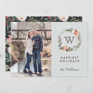 Weihnachtsfeiertage in der Monogram-Foto Einladung