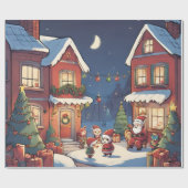 Weihnachtsfeiertage in Rot-Vintage Analtrik Geschenkpapier (Flach)