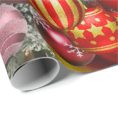 Weihnachtsfeiertage in rotem Gold Geschenkpapier (Rolleneckpunkt)