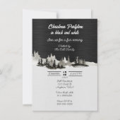 Weihnachtsfeiertage in Schwarz und Weiß Einladung (Vorderseite)
