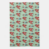 Weihnachtsfeiertage Joy Dragon Geschirrtuch (Vertikal)