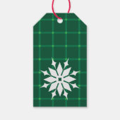 Weihnachtsfeiertage kariertes Muster Geschenkanhänger (Vorderseite)