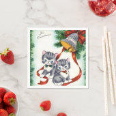 Weihnachtsfeiertage Kätzchen Holiday Paper Serviet Serviette (Beispiel)