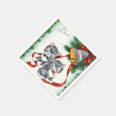 Weihnachtsfeiertage Kätzchen Holiday Paper Serviet Serviette (Ecke)