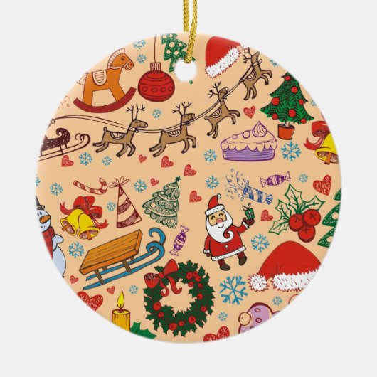 Weihnachtsfeiertage Keramik Ornament (Vorne)