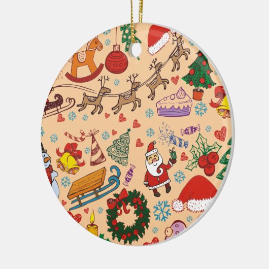 Weihnachtsfeiertage Keramik Ornament (Links)