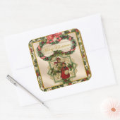 Weihnachtsfeiertage Kinder Quadratischer Aufkleber (Umschlag)