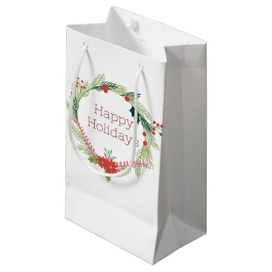 Weihnachtsfeiertage Kleine Geschenktüte (Vorderseite Schrägansicht)