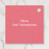 Weihnachtsfeiertage Lichter Pink Flamingo Geschenkanhänger (Rückseite)