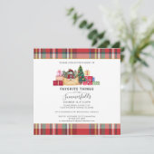 Weihnachtsfeiertage Lieblings-Dinge Rustikal Karie Einladung (Stehend Vorderseite)