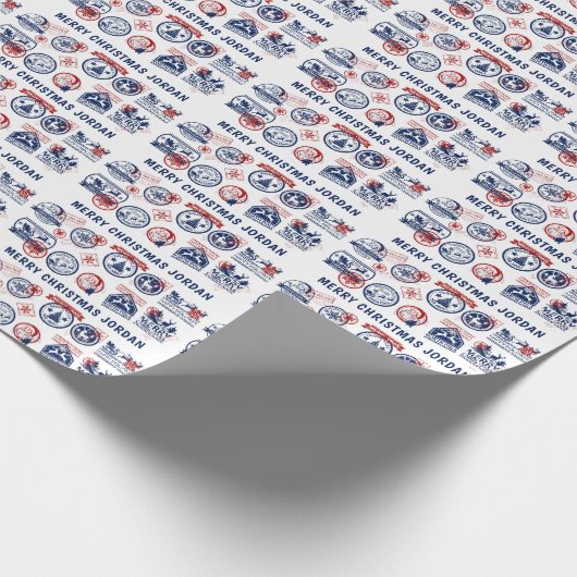 Weihnachtsfeiertage Lieferung Nordpol Express Geschenkpapier (Ecke)