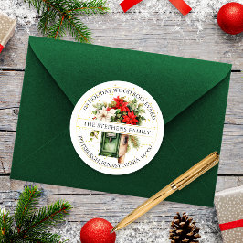 Weihnachtsfeiertage Mailbox Blumenladen Rücksendea Runder Aufkleber