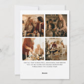 Weihnachtsfeiertage mit 5 Fotos Feiertagskarte (Rückseite)