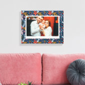 Weihnachtsfeiertage mit Blumenrahmen Canvas Print Leinwanddruck (Insitu (Wohnzimmer))
