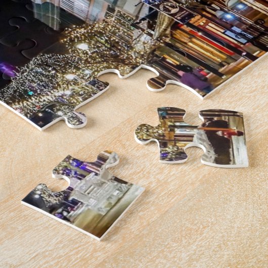 Weihnachtsfeiertage mit bunten Bäumen Puzzle (Seite)