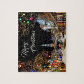 Weihnachtsfeiertage mit bunten Bäumen Puzzle (Vertikal)