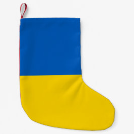 Weihnachtsfeiertage mit der Fahne der Ukraine Kleiner Weihnachtsstrumpf