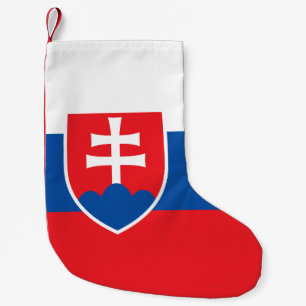 Weihnachtsfeiertage mit der slowakischen Flagge Kleiner Weihnachtsstrumpf