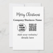Weihnachtsfeiertage mit Firmenlogo q oder Code Einladung (Rückseite)