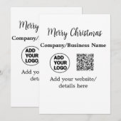 Weihnachtsfeiertage mit Firmenlogo q oder Code Einladung (Vorne/Hinten)