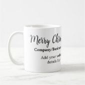 Weihnachtsfeiertage mit Firmenlogo q oder Code Kaffeetasse (Links)