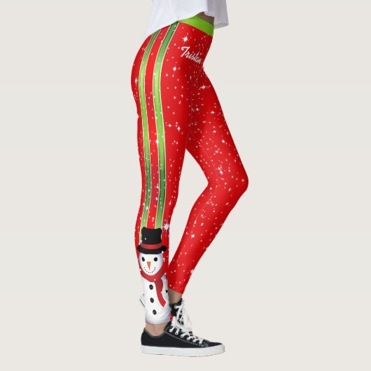 Weihnachtsfeiertage mit Ihrem Namen Leggings (Rechts)
