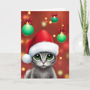 Weihnachtsfeiertage mit Niedlicher Katze Karte