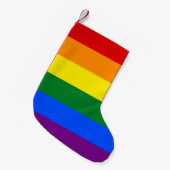 Weihnachtsfeiertage mit Regenbogenflagge für LGBT Kleiner Weihnachtsstrumpf (Vorderansicht (hängend))